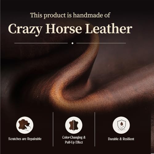 Image of CONTACTS Crazy Horse Leather 15.4 inch Laptop Case Slim Laptop Sleeve Briefcase | Compatible with MacBook Pro 15 inch Large Document Bag for Men Notary Bag by Handmade