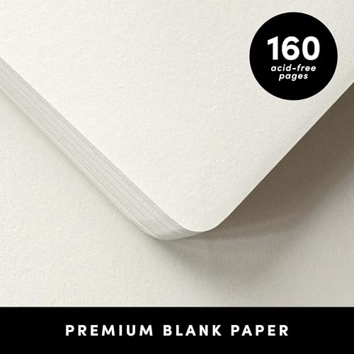 Image of PAPERAGE Blank Journal Notebook, (Turquoise), 160 Pages, Medium 5.6 in x 8 in - 100 GSM Thick Paper - Hardcover Journaling Notebook for Work, School, Note Taking or Sketching