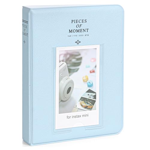 Image of ZENKO 64 Pockets Photo Album for Fujifilm Instant Mini 13 /12 /11 /9 /8 /SE /41 /99 /Evo /Liplay Instant Camera /Mini Link Printer, Polaroid Snap Touch Mint Zip Instant Camera Printer- Pastel Blue
