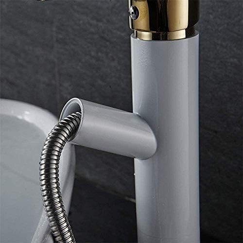 Kitchen Taps Basin Faucet Pull Out Bathroom Solid White Brass Cold and Hot Water Single Handle Sink Mixer Tap