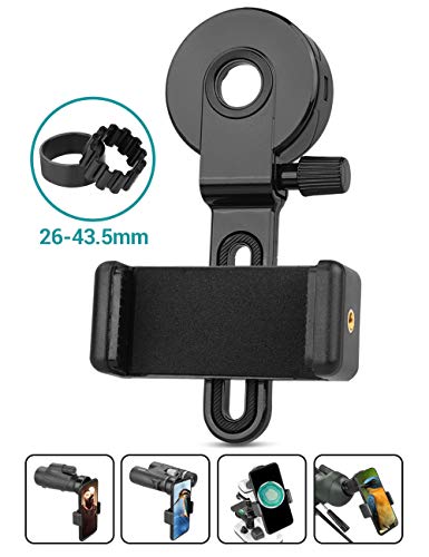 NOCOEX Actualización del Adaptador Universal para Teléfono Celular - Binoculares Compatibles Telescopio Monóculo Microscopio Se Adapta a Casi Todos los Teléfonos Inteligentes - 2 Anillos de Ajuste(B)