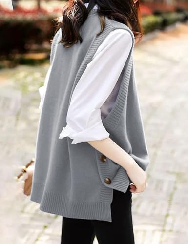 Image of Mingzhu Womens Sleeveless Round Neck Pullover Low Ribbed Knit Sweater Vest