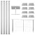 Muzata Cable Railing Intermediate Blade Post Thin Flat top 36”x3/8”x2” Stainless Steel Brushed Pre-Drilled for Wood Surface Mount Deck 4Pack PS32 LS4SA PT1 PT2 PT6