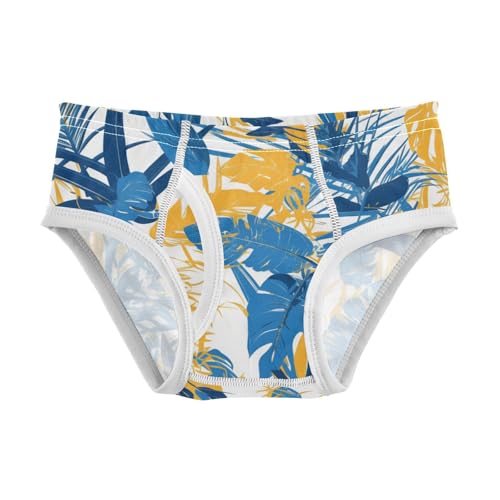KLL Blue and Yellow Theme Plants Boys Toddler Cotton Briefs Breathable Children Undies