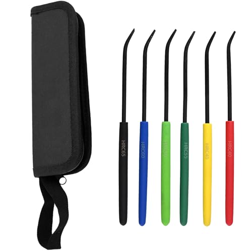 Hardness Test File Set, Set of 6 Color Coded HRC 40-65