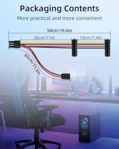 Cable adaptador de poder 6 Pin a Dual SATA 15Pin + SATA 6Pin miniatura 7