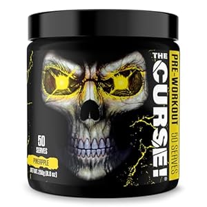 JNX SPORTS The Curse! Pre Workout Powder – Pineapple 50 Servings | Preworkout: Boost Strength, Energy + Focus for Men & Women | Caffeine, Beta-Alanine, Creatine & L-Citrulline