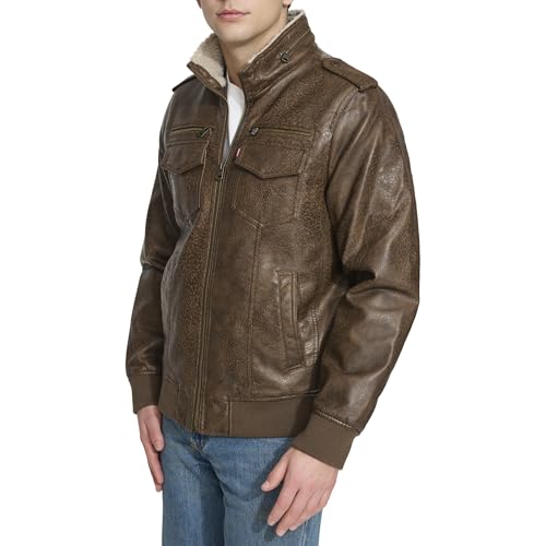 Image of Levi's Men's Vintage Deer Faux Leather Aviator Bomber (Standard and Big & Tall)