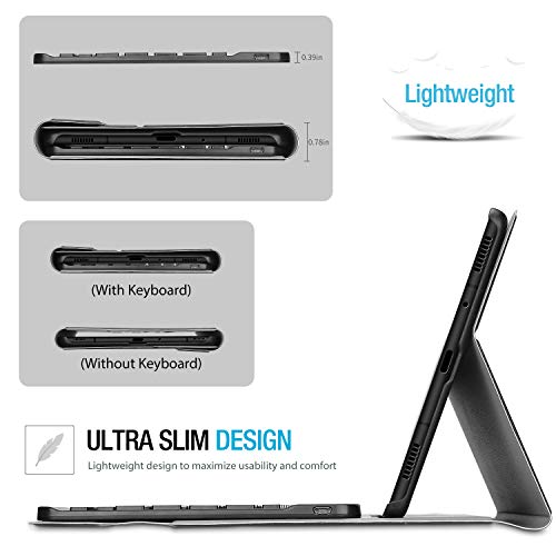 ProCase Hülle Für Samsung Galaxy Tab A 10.1 – Standcover Mit Dokumententasche, Mehreren Neigungswinkeln, Schwarz