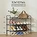 Tujurich 3-Tier Shoe Rack Organlzer, Rustproof lron, Spaclous Shoe Storage Shelf for Closet or Entryway, Fits Sneakers & Slippers, Black