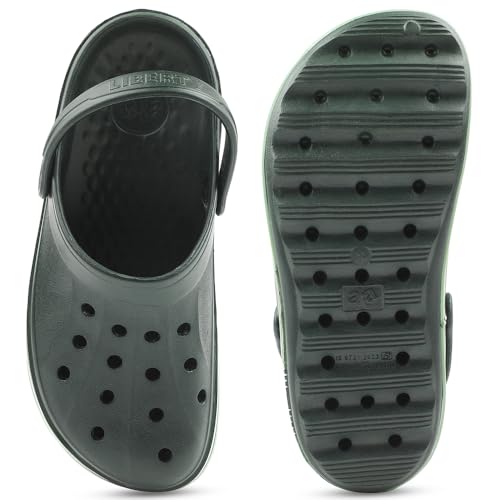 Image of Liberty A-HA LITEWALKNR Clogs for Men, Green & Navy Blue | Casual Slip-On Slingback Clog for Walking, Outdoor /Indoor Use | Solid Pattern, Fashionable Sandals with Lightweight Regular wear