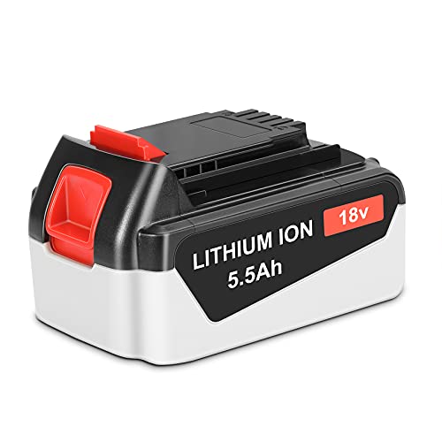 JYJZPB 5,5Ah Hohe Kapazität 18V Ersatzakku für Black und Decker Akku 18V LB20, LBX20, LST220, LBXR2020-OPE, LBXR20B-2, LB2X4020, GKC1825L20-QW, ST1823-QW, 18 Volt Akku Cover
