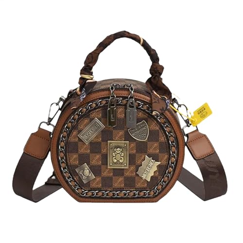 Sac à bandoulière rond léger en cuir PU pour alléger vos épaules avec style