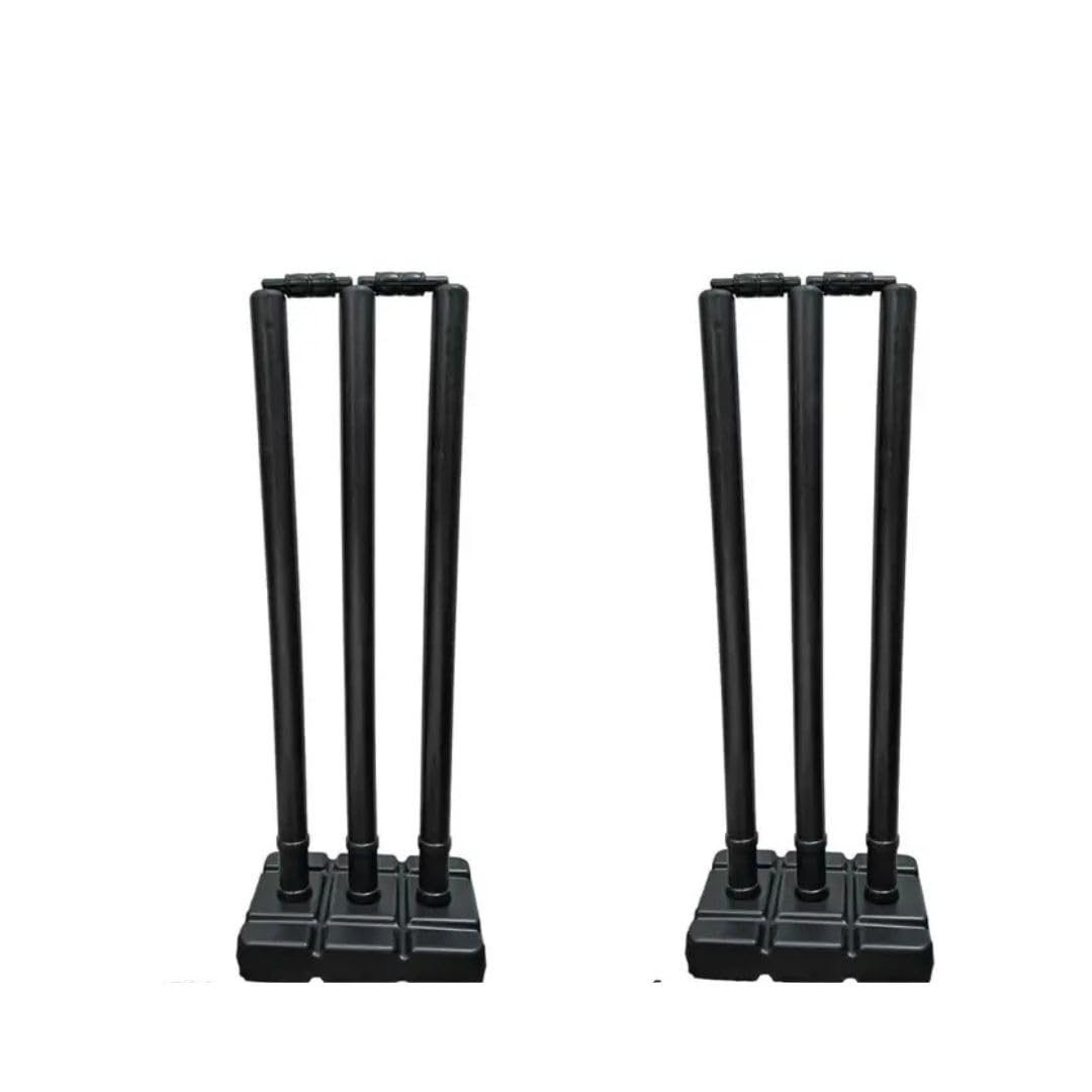 KP FITZONE New Playing Combo of Cricket Stumps Set - 6 Stumps + 4 Bails + 2 Combo of 2 Heavy Plastic Cricket Stump Set (Color-Black, Full Size) | 4Black_Comboo_Stump_32-image-48
