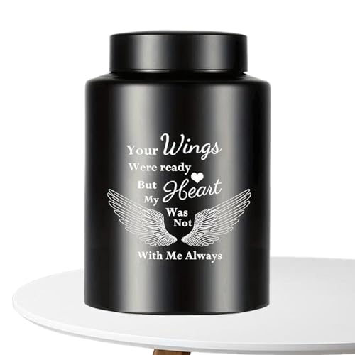 Urnas para Cenizas De Mascotas | Urna Pequeña para Recuerdo De Perro,Recipiente Hermético con Alas De Ángel para Perros, Uso En Funerales Hogar Jardín O Exteriores