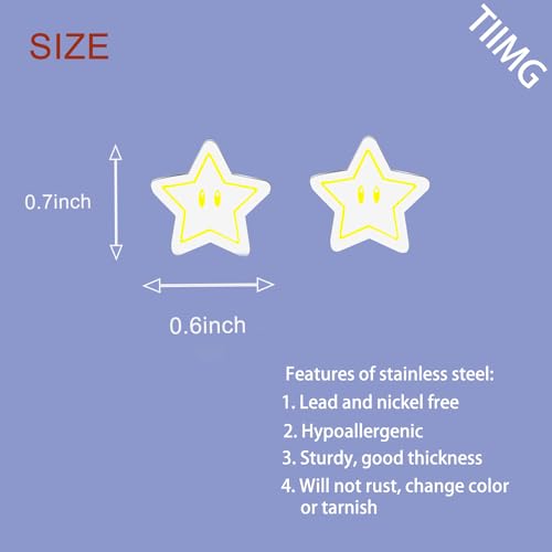 Star Studs Earring Videogame Gift Bros Movie Inspired Gift2