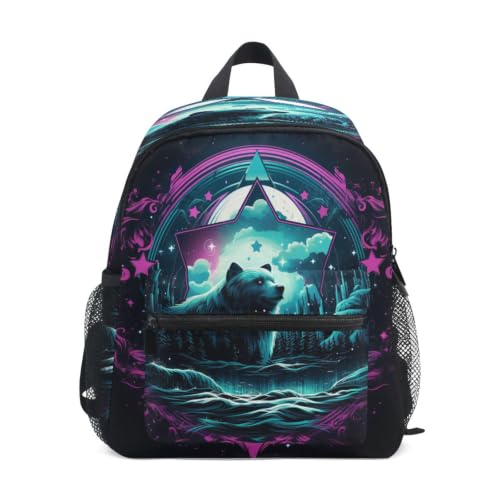 Sac d'école préscolaire loup et lune : le cartable parfait pour les sorties et la maternelle