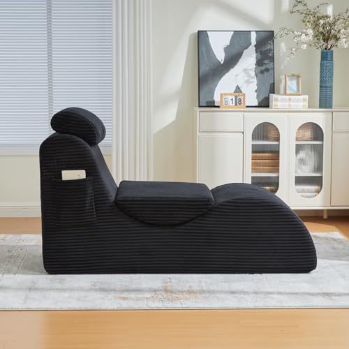 Fauteuil Relax 1 Place Noir Poche Latérale EURHCIO