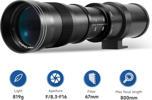 Image of JINTU 420-800mm f /8.3 Telephoto Zoom Lenses Manual Focus Compatible with Nikon Z Mount Camera Z50, Z5, Z6, Z6II, Z7, Z7II, Z9, ZFC (Black)