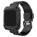 MOTEEV Compatible for Fitbit Versa & Versa Lite Bands and Case, [Rugged Pro] Resilient Protective Case with Replacement Wristband Strap for Fitbit Versa (Black +Black)