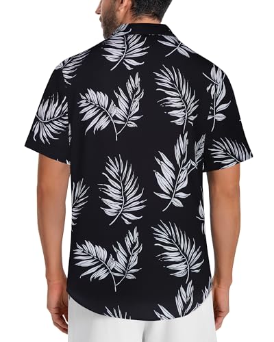 Image of Men Hawaiian Shirt Short Sleeve Summer Beach Button Down Shirts with Pocket