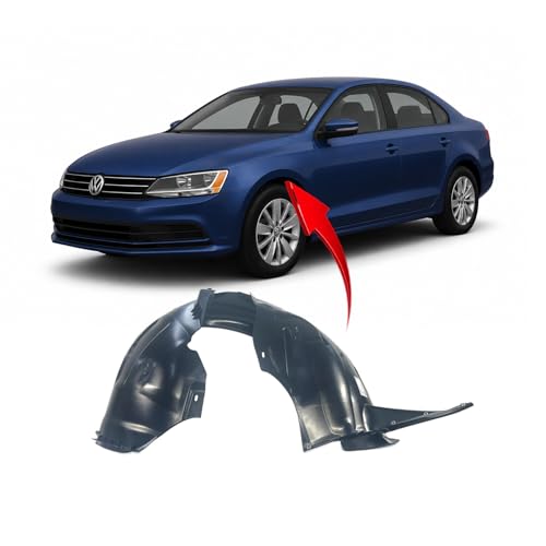 Image of FitParts Compatible with Volkswagen Jetta 2015-2018 Front Left Fender Liner | Driver Side, Sedan, Plastic, Ready to Install, OEM 5C6805911M, VW1248136