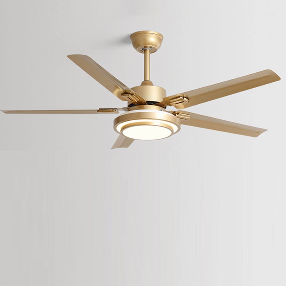 Ventilateur de plafond industriel LED silencieux 6 vitesses pour luminaire salle à manger métal