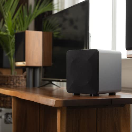Image of Audioengine S6 Mini Subwoofer - Compact 210W Powered Bass Speaker for Music, Movies, Gaming & Home Office Setups - Gray