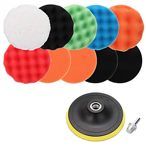 12PCS 125mm Svampbil Polisher Waxing Pads Buffing Kit för båtbil Polsk buffertborrhjul Polerare tar bort repor