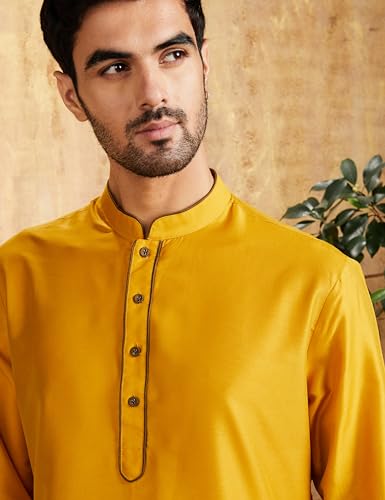 Image of Amazon Brand - Symbol mens Festive Long Kurta & Pyjama Set (2pcs)