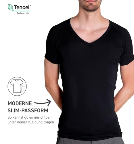 odaban® T-Shirt Anti-Transpiration Homme Noir, Taille XL, col V ajusté – vue 3