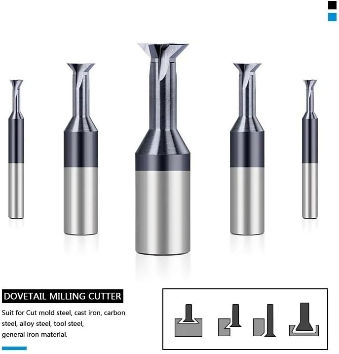 Dovetail Milling Cutter T Slotting Carbide End Mill Metal Machining Milling Tool,60D-D7x3.5x10x60