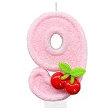 Cherry Birthday Candles, Cheetah Number 9 Cake Candle, Sheβs The Cherry on Top Party Decoration, 9th Birthday Cake Topper Birthday Party Decor
