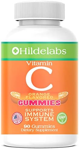 Hildelabs Vitamin C Gummies for Adults and Kids - Immune Support Gummies - Vitamin C for Kids and Adults 250 mg Per Serving - Gummy Vitamins Orange Flavored 90ct for Adults Men and Women