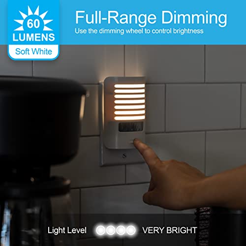 Image of GE LED Night Light, Motion Sensing, Dimmable, Louver Shade, White, Plug-in, UL-Certified, Ideal Nightlight for Bedroom, Bathroom, Kitchen, Hallway and More, 67555