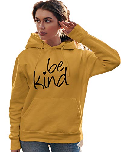 Go All Out Small Gold Mens Be Kind Heart Sweatshirt Hoodie