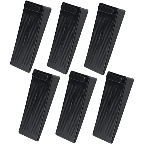 Tope para puerta de suelo, 6 piezas de goma para puerta antideslizante, altura ajustable, tope para ventana, no tóxico, sin olor desagradable, para todos los suelos duros, baño (6, Negro)
