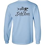 SALTY JOES Skeleton Fish Logo Long Sleeve Tee-XL-Light Blue/b