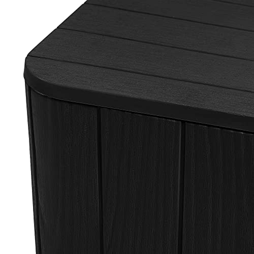 Yitahome 11.5 Gallon Outdoor Side Table With Storage Small End Table For Coffee, Patio Decor,Cushions(Black) #TOP6