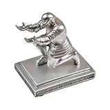 Swords and more Ritter Figuren – Knieender mittelalterlicher Ritter, Halter für Brieföffner Schwert, Stiftehalter Ritter, Heimdeko, Büro Schreibtisch Zubehör & Geschenk, silbern, Ritterständer/Halter