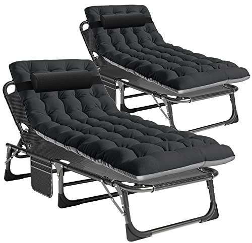 NAIZEA Folding Camping Cot & Lounge Chair - Portable Reclining Chaise for Pool, Beach & Patio Sunbathing