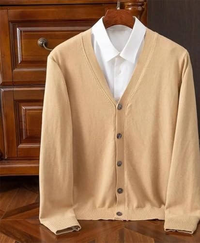 Men's Slim Fit Cardigan Sweater, Fall Knit V-Neck Basic Elastic Casual Button-Down2