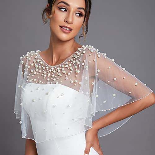 Pearls Wedding Capes Shawl Wrap Shrug Bridal Evening Dress Jackets Flapper Bolero Cover Up for Party Formal4