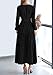 PRETTYGARDEN Women's 2025 Elegant Maxi Dresses Long Sleeve V Neck Flowy Pockets Casual Modest Dress Fall Fashion Clothes (Black,Large)