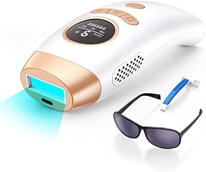 IPL Hair Removal for Women and Men, Laser Permanent 3-in-1 Face Leg Arm Back Whole Body Hair Remover, 999,900 Flashes FDA Cleared Home Use Device