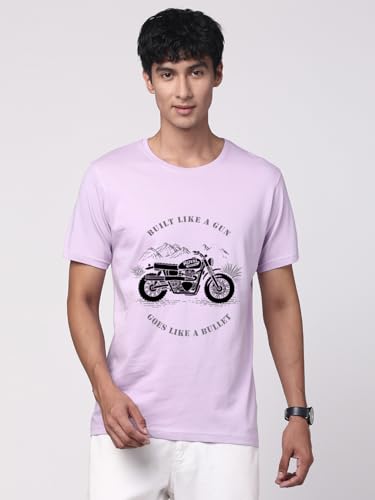 Image of ADRO Men's Royal Bike Design Printed 100% Cotton T-Shirt - Regular Fit, Printed T-Shirts for Men