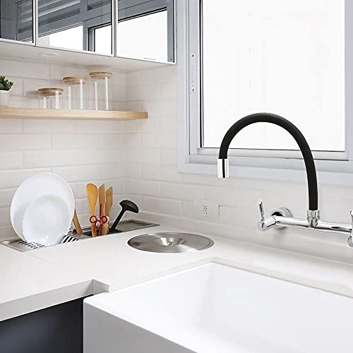 Torneira Misturador Color Flexível Preto Cozinha Parede Meli