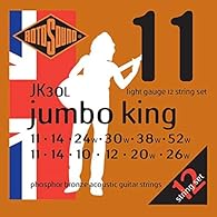 Rotosound Acoustic Guitar Strings Jumbo King, Made in UK Phosphor bronze, excellent tone with clarity and sustain 92/8 Phosphor bronze alloy specially made in the UK. Rotosound Acoustic Guitar Strings Jumbo King, Made in UK Rotosound's best-selling a...
