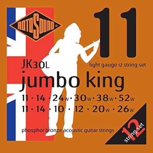 Rotosound Phosphor-Bronze-Saiten fĂĽr 12-saitige Akustikgitarren Light 11-11/14-14/24-10/30-12/38-20/52-26