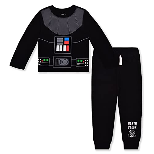 STAR WARS Darth Vader Boys Long Sleeve Shirt and Pants Set for Toddler to Big Kids